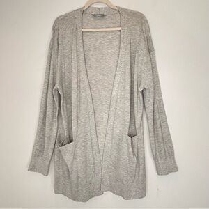 Cashmere Blend Duster Sweater Cardigan Neutral Minimalist Classic Size XL -B13